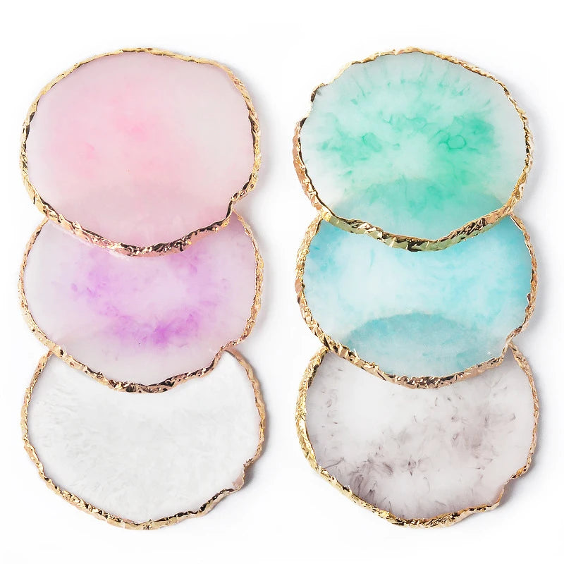 Resin Agate Stone Nail Art Palette False Nail Tips Mixing Color Drawing Pallet Gel Polish Display Shelf Manicure Tool Peaceful Pleasures Health and Wellness