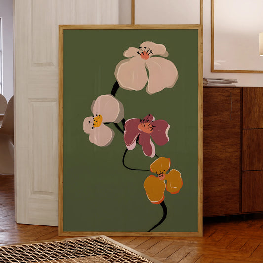 Blooming Flower Canvas Wall Art | Modern Botanical Print Floral Canvas Wall Art Peaceful Pleasures Health and Wellness