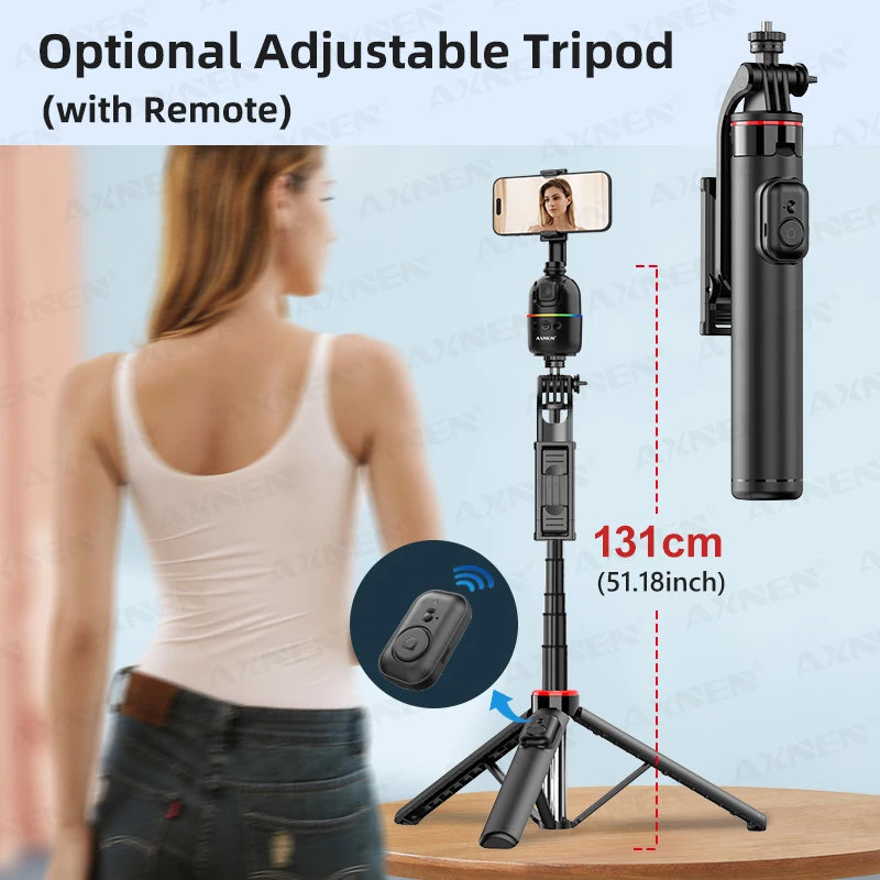 AI Face Tracking Gimbal – 360° Auto Rotate Phone Stabilizer Peaceful Pleasures Health and Wellness