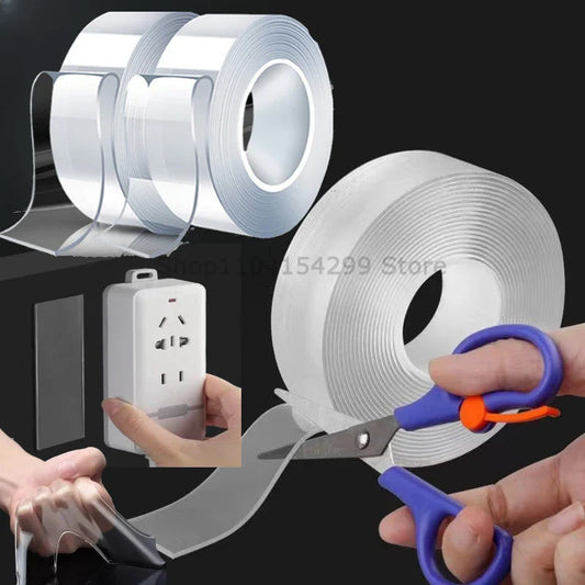 Ultra-Strong Double-Sided Nano Grip Tape – Waterproof & Reusable Double-Sided Nano Tape Oasis Select 1mm 20mm 9.84 feet(3 m)