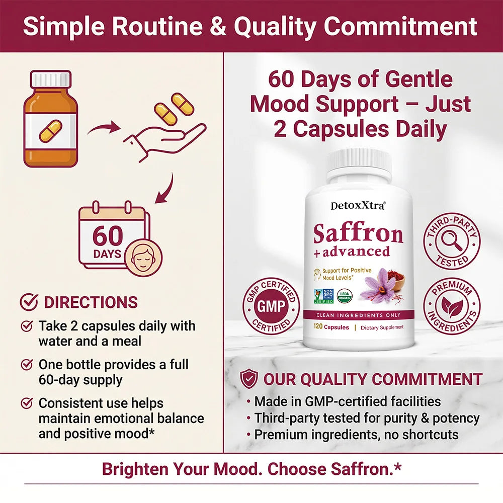 Saffron Extract Capsules - Premium Saffron Supplements, 88.5 Mg of Saffron Extract (Crocus Sativus) - Mood Support, Eye Support Peaceful Pleasures Health and Wellness