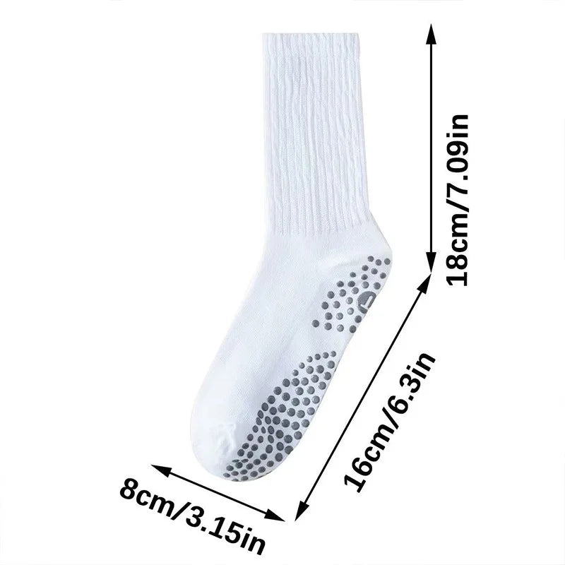 Yoga Socks Mid-Calf Pilates Socks Non-Slip Women's Sweat-Absorbent Non-Slip Dotted Floor Socks Versatile Sports Fitness Silicone Socks Peaceful Pleasures Health and Wellness