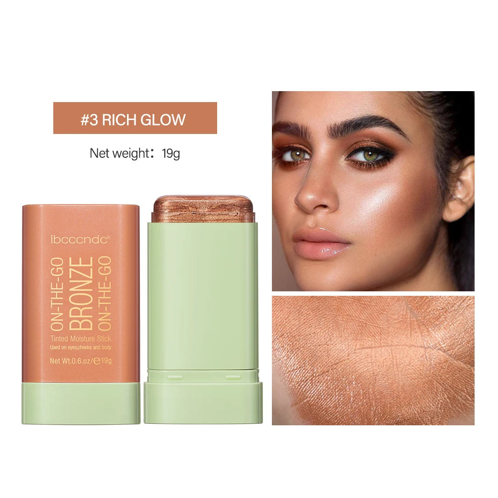 Bronze Blush Stick Face Makeup Waterproof Easy Color 4 Colors Rouge Blusher Cream High Color Rendering Brightening Skin Tone Peaceful Pleasures Health and Wellness rich glow