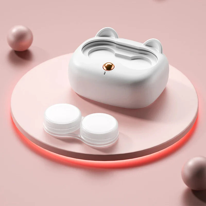 Portable High-Frequency Vibration Contact Lens Cleaner Case