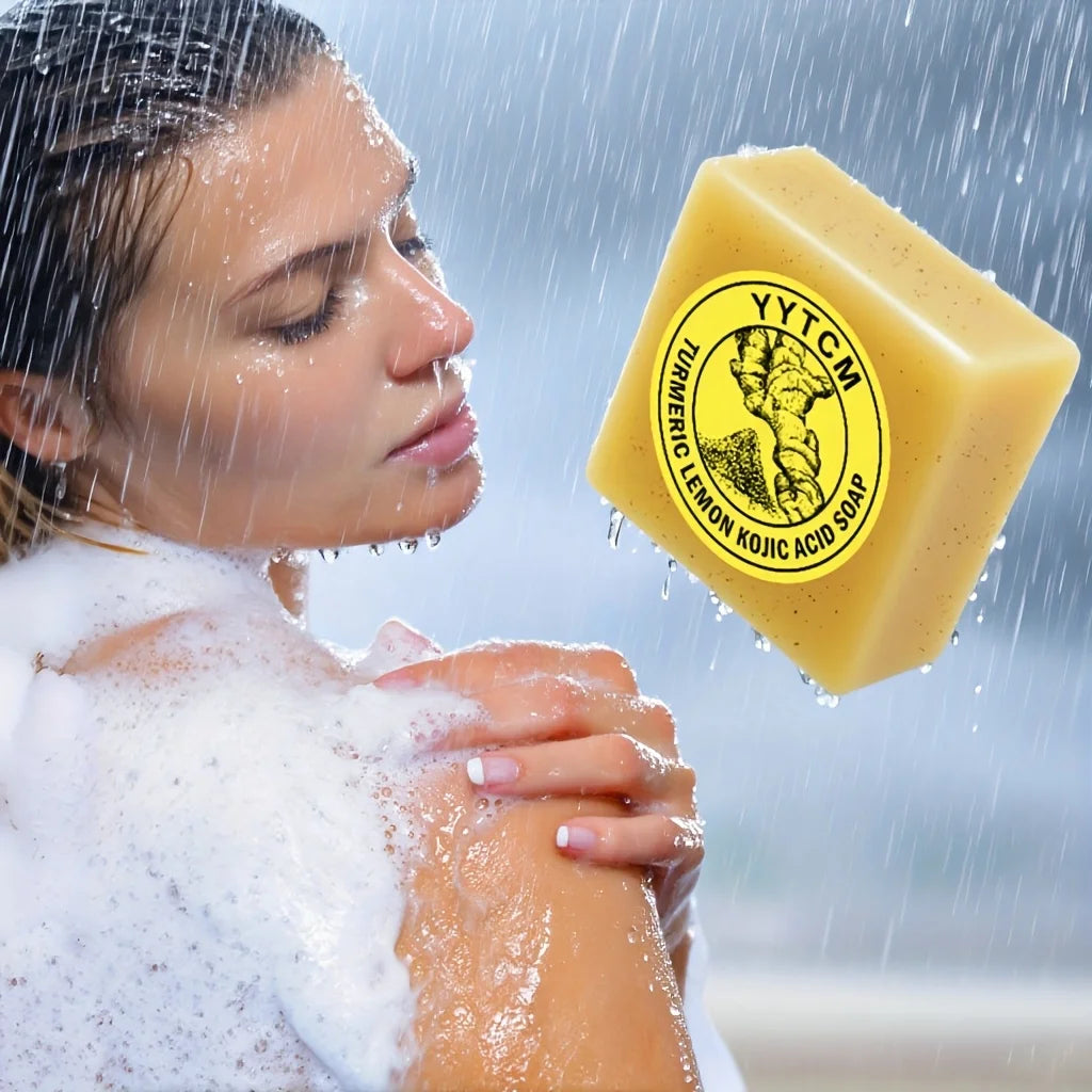 Granular Scrub Soap, Turmeric Lemon Kojic Acid Soap, Exfoliating Soap, Facial and Body Cleansing Soap 65G/Piece-1 Piece Peaceful Pleasures Health and Wellness