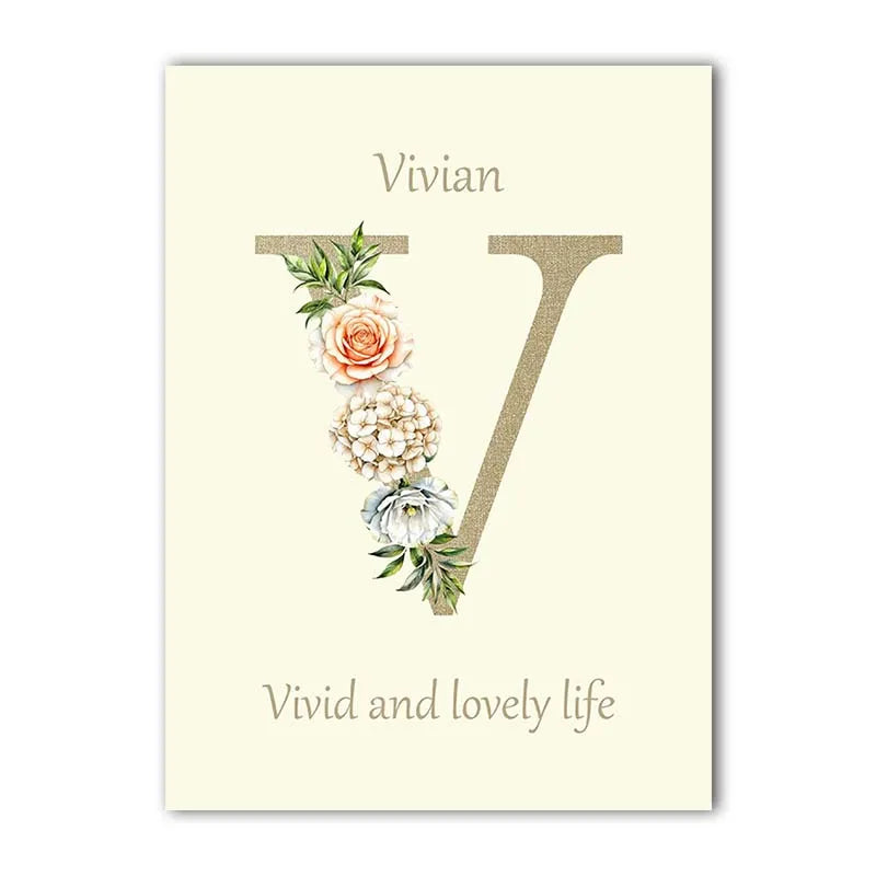 Custom Name Nursery Canvas Art | Bunny Floral Kids Wall Decor Nursery Canvas Print Peaceful Pleasures Health and Wellness
