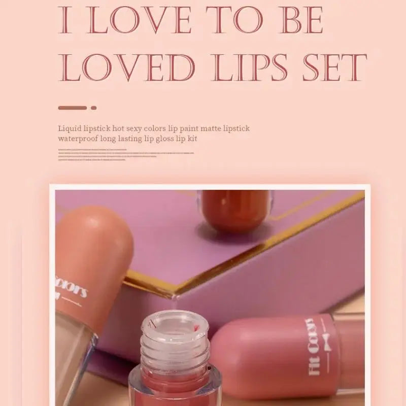 Fit Colors 8-Pc Velvet Matte Liquid Lipstick Set | Long-Lasting