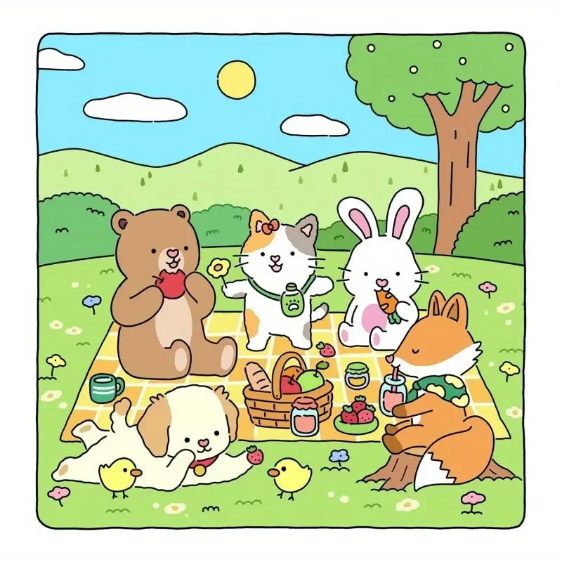Fuzzy Friends Bold Easy Patterns Coloring Book Adults Cute Drawing