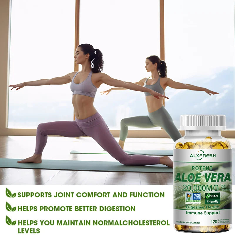 Aloe Vera Capsules Improve Digestive Health Soothe The Intestines Provide Antioxidant Detoxifying Effects Promote Skin Health Peaceful Pleasures Health and Wellness