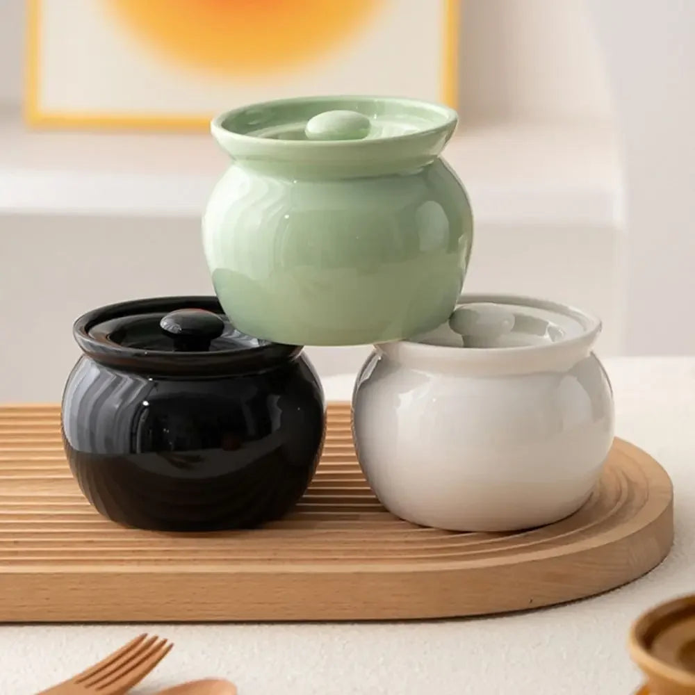 Hot Sale Ceramic Food Storage Jar Cooking Stew Pot with Lid 400 ML Mini Thickened Household Non-Stick steaming pot Stewed soup Peaceful Pleasures Health and Wellness