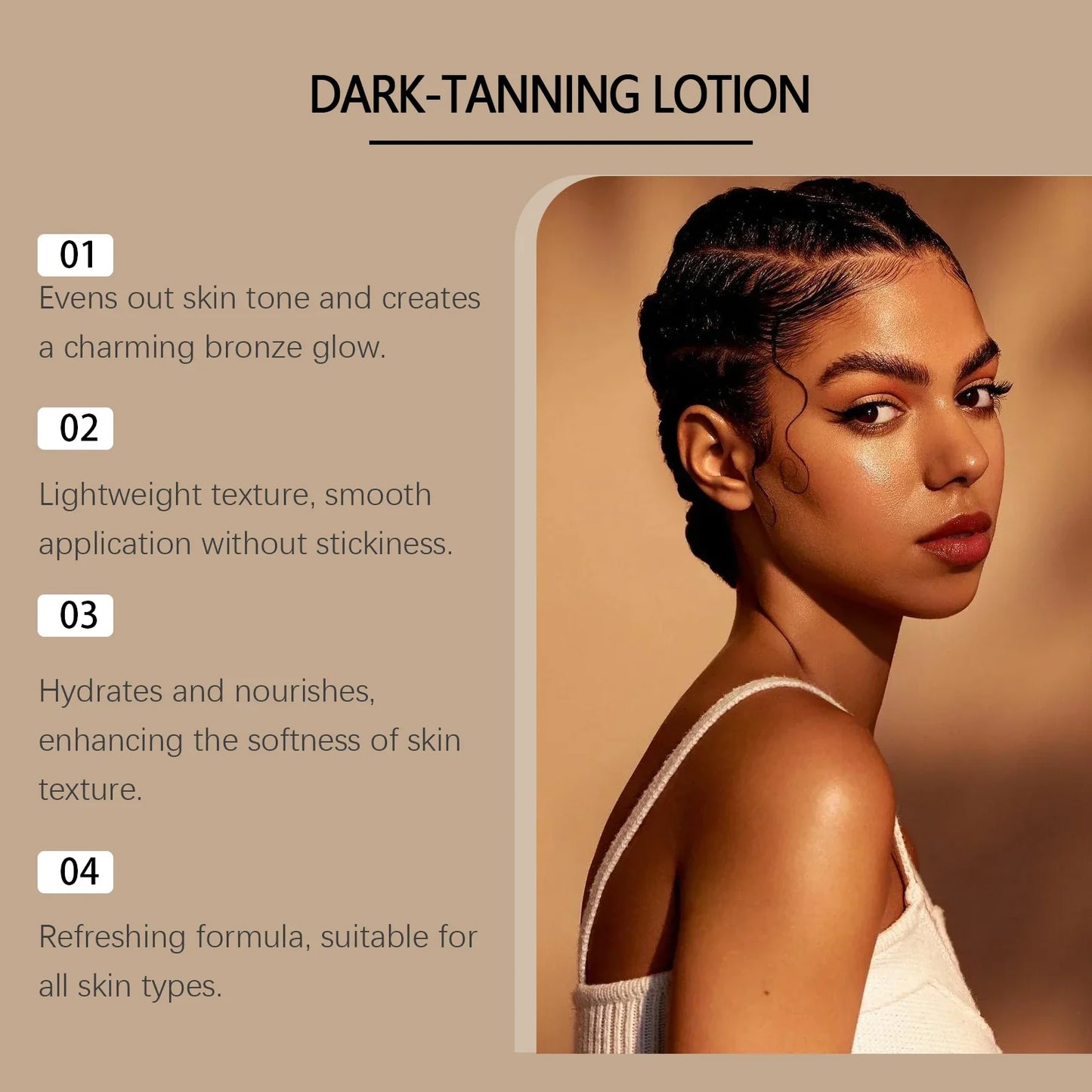OceAura Coconut Oil Dark Tanning Lotion – Deep Bronze Glow