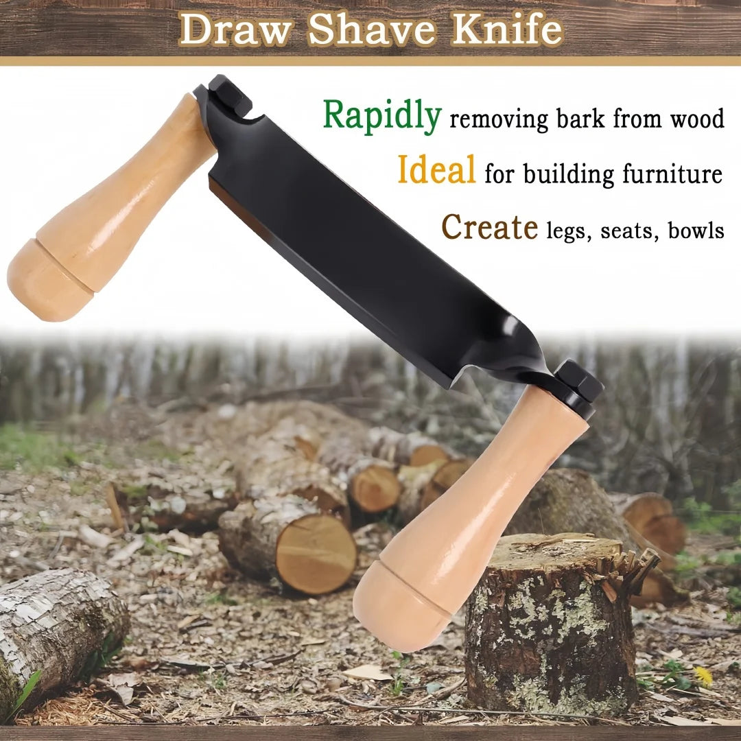 Draw Knife Felled Shave Tool Efficient Comfortable Grip Tree Bark
