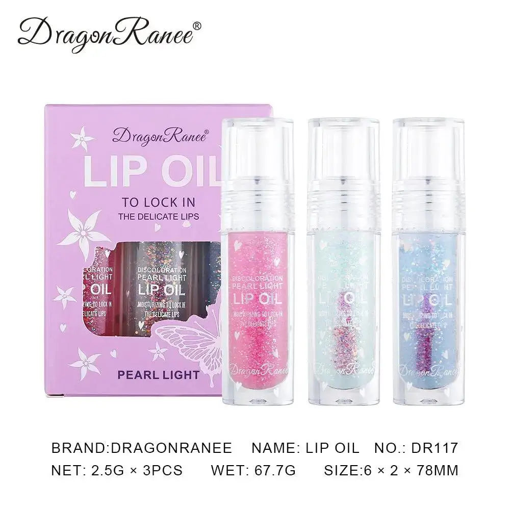 Dragon Ranee Color-Changing Lip Oil Set | Shimmer Gloss 3pc