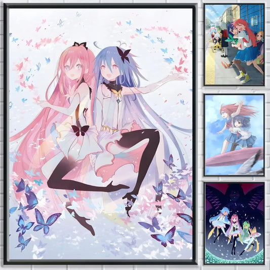 Anime F-Flip Flappers Poster HD Self Adhesive Waterproof Wall Art Ideal for Home Office Dorm Bedroom Great Gift Peaceful Pleasures Health and Wellness