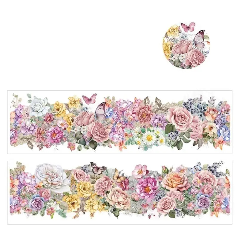 Floral PET Decorative Tape Roll 2m | Flower Series Craft Tape
