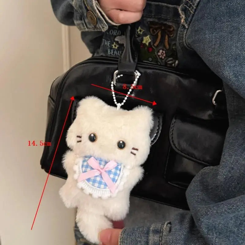 Plush Cat Bag Charm – Cute Squeaky Keychain Pendant