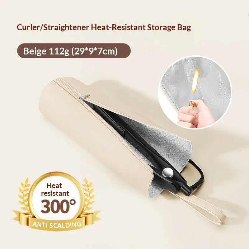 Heat-Proof Aluminum Coating Hair Styling Tool Bag - Wall-Hangable Storage Pouch For Curler, Hair Straightener & Blow Dryer, Mult Peaceful Pleasures Health and Wellness White