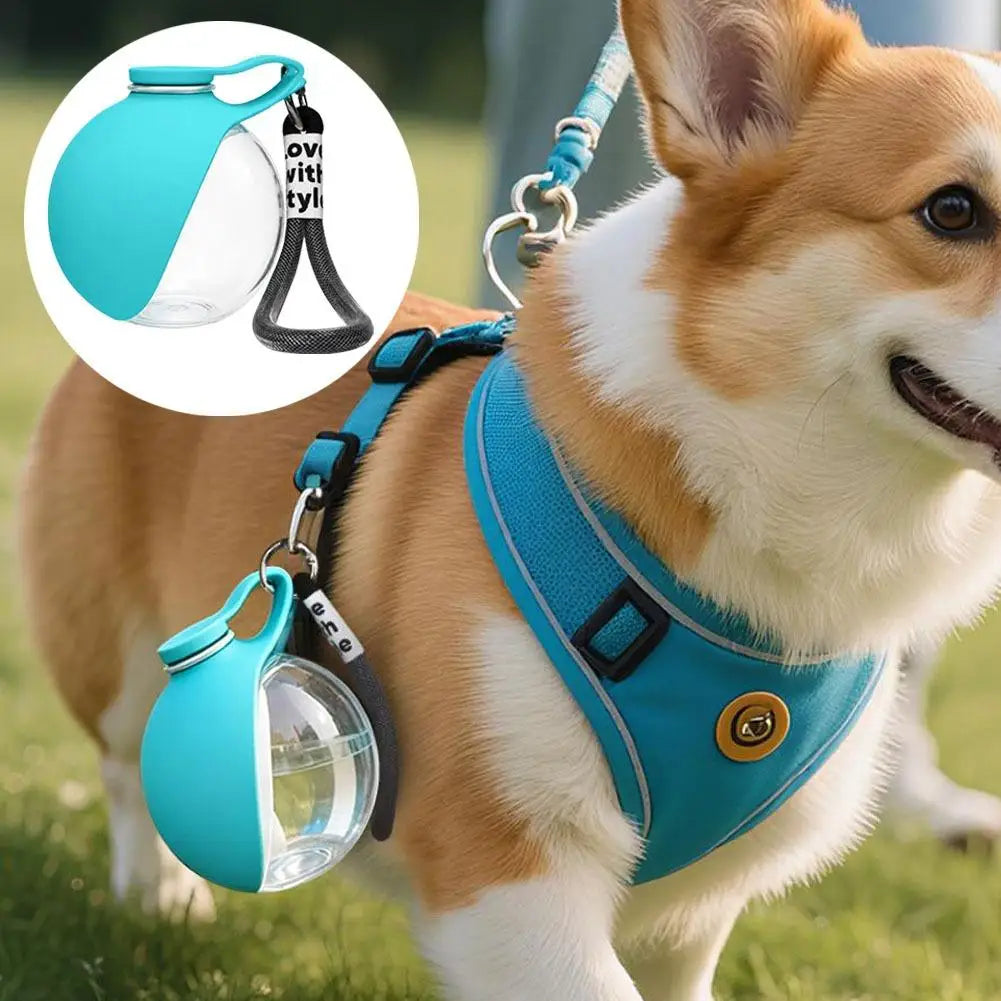 2-in-1 Portable Dog Water Bottle with Collapsible Silicone Bowl