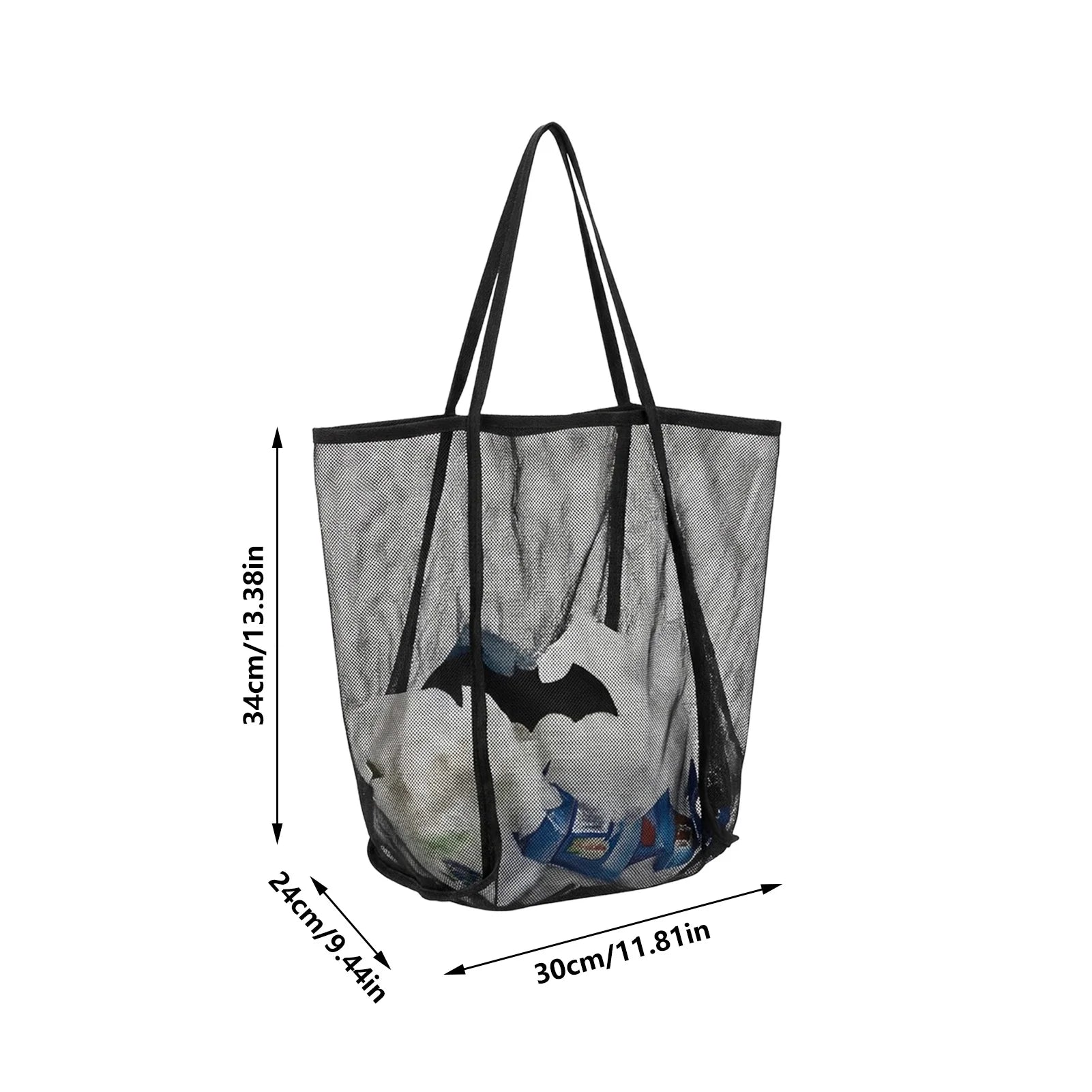 Transparent Mesh Shoulder Bag Large Capacity for Shopping and Beach Use Peaceful Pleasures Health and Wellness