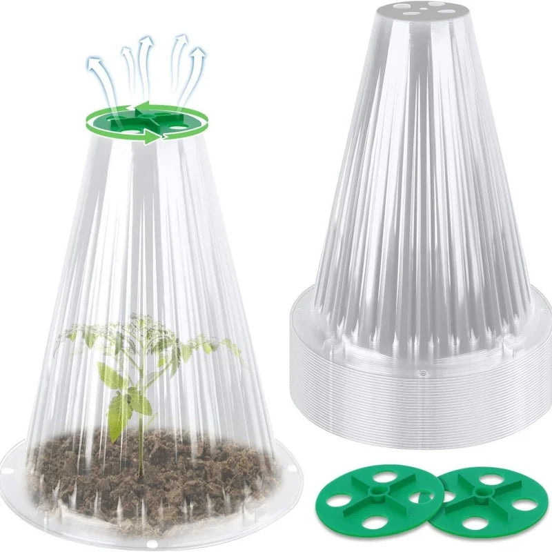 Seedling Protector Caps & Snail Collars – 5 or 10 Pack