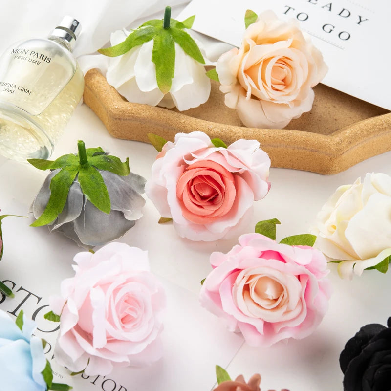50/100pcs Silk Rose Artificial Flowers for Wedding & Home Decor