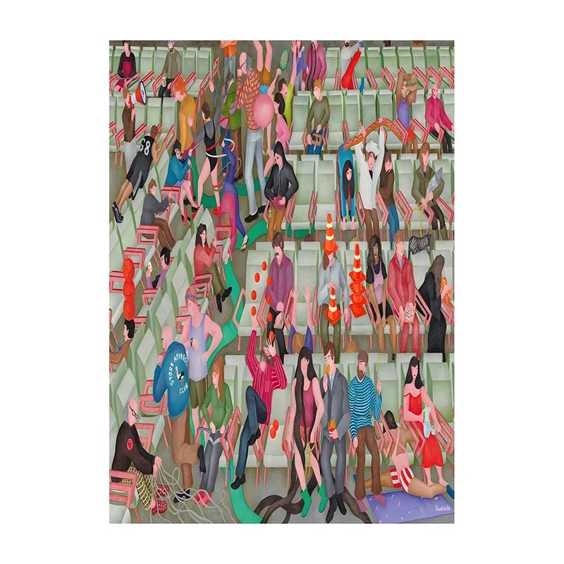 Abstract Rain Mid-Century Canvas Wall Art Print | Unframed