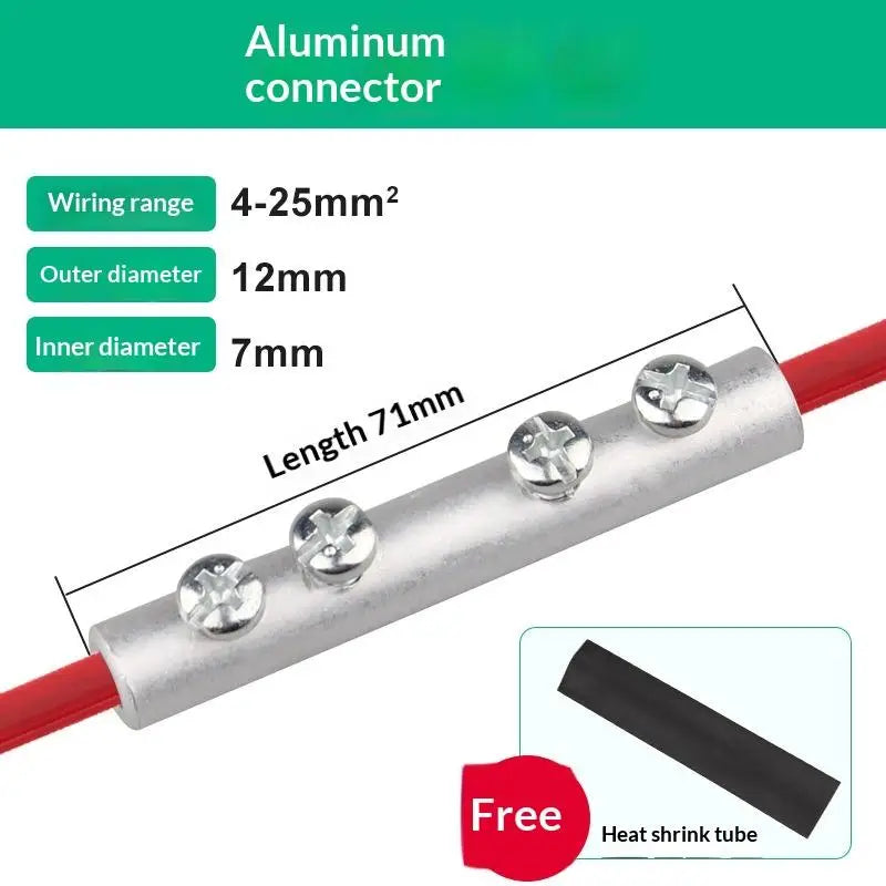 1/3Pcs Copper AL Cable Wire Tubular Screw Bolt Connection Sleeve Join GTL Quick Cable Connector Copper Wire Butt Terminal Splice Peaceful Pleasures Health and Wellness A10 1pcs