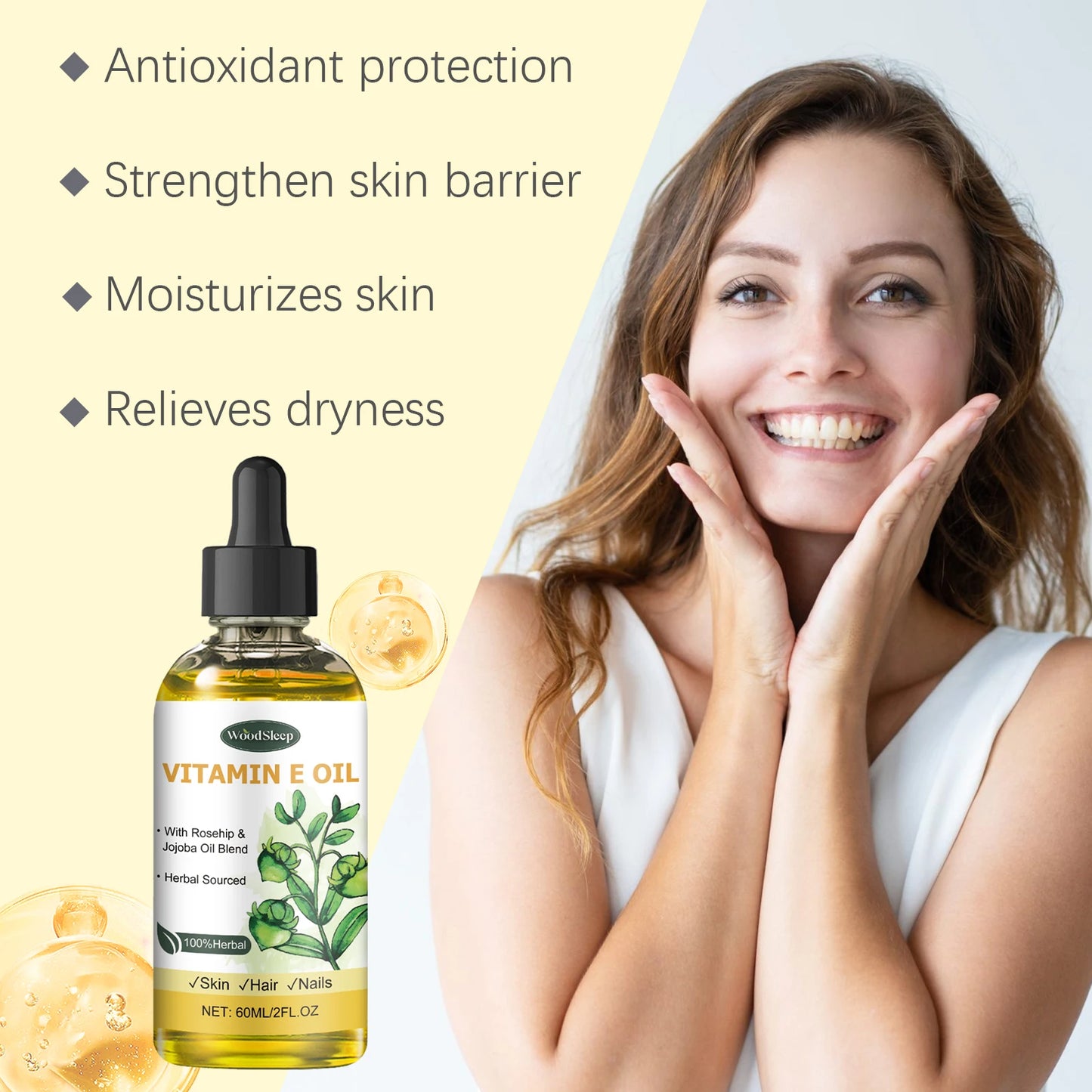 WOODSLEEP Vitamin E Dry Oil – Face, Body, Hair & Nails 60ml