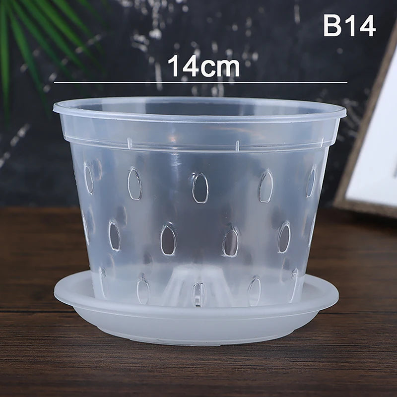 Household Orchid Special Flower Pot Garden Plant Drainage Pots With Hole Transparent Orchid Basket Plastic Breathable Flower Pot Peaceful Pleasures Health and Wellness B14