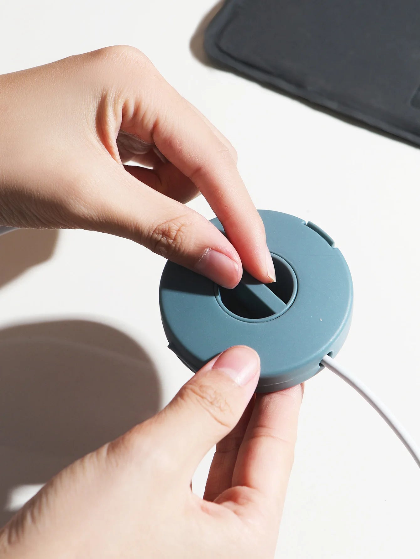 1pcs Portable Charger Cord Holder Round Storage Cable Winder Retractable Cable Management Flexible USB Wire Cord Reel Peaceful Pleasures Health and Wellness