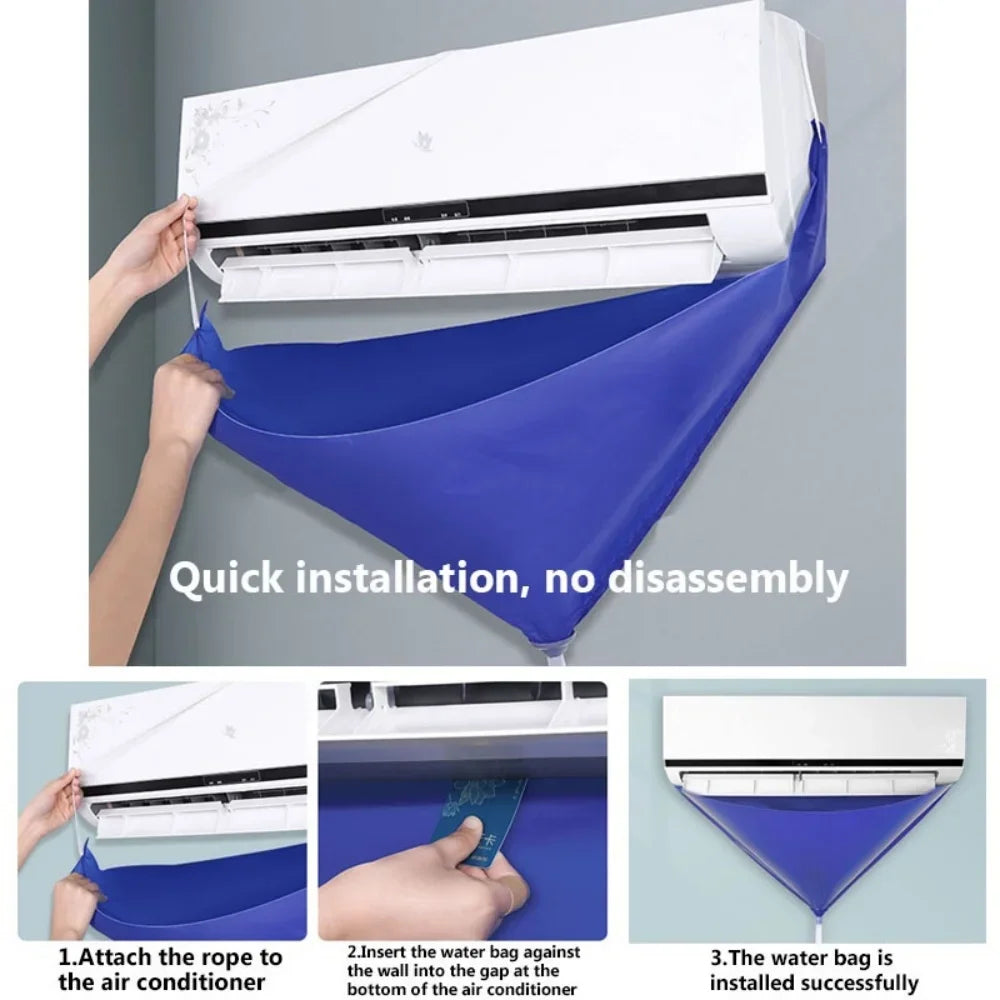 100cm Air Coditioning Cleaning Cover Bag PVC Thickened Cleaner with Water Pipe Home 1-1.5P Split Hanging Air Conditioner Tools Peaceful Pleasures Health and Wellness