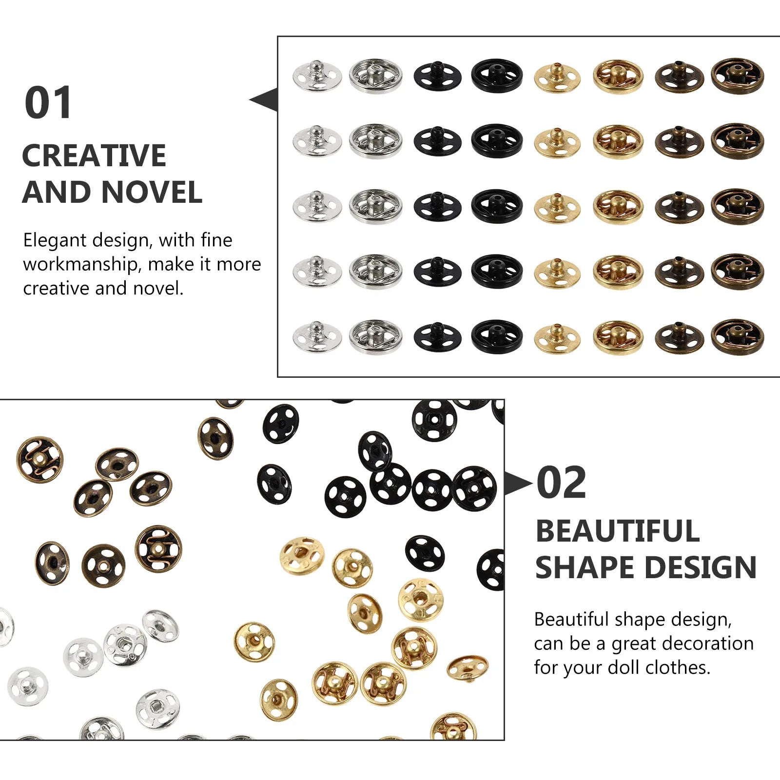40Pcs Mini Sewing Buttons Durable Metal Covers for Clothes DIY Garment Buckles Replacement Accessories Peaceful Pleasures Health and Wellness