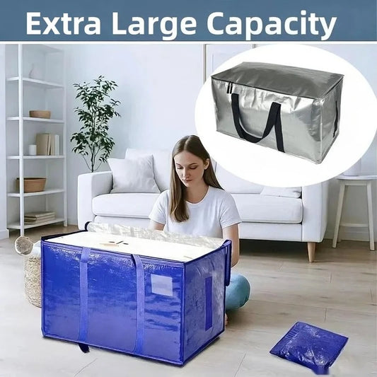 Large Heavy Duty Waterproof Woven Moving Storage Bag – Foldable Woven Storage Bag Peaceful Pleasures Health and Wellness
