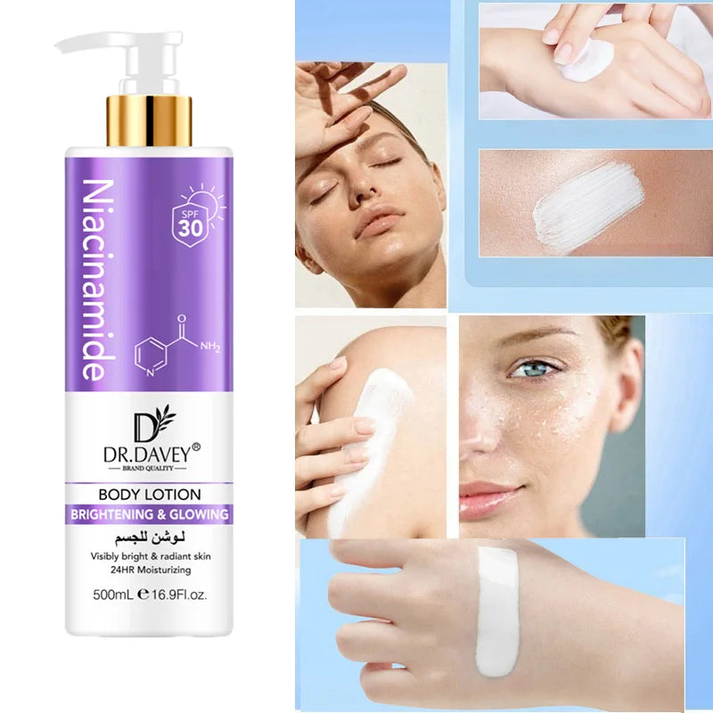 500ml DR.DAVEY Niacinamide Body Lotion Niacinamide Body Lotion Sunscreen2Combination1Refreshing, Moisturizing, and Non-Greasy Peaceful Pleasures Health and Wellness