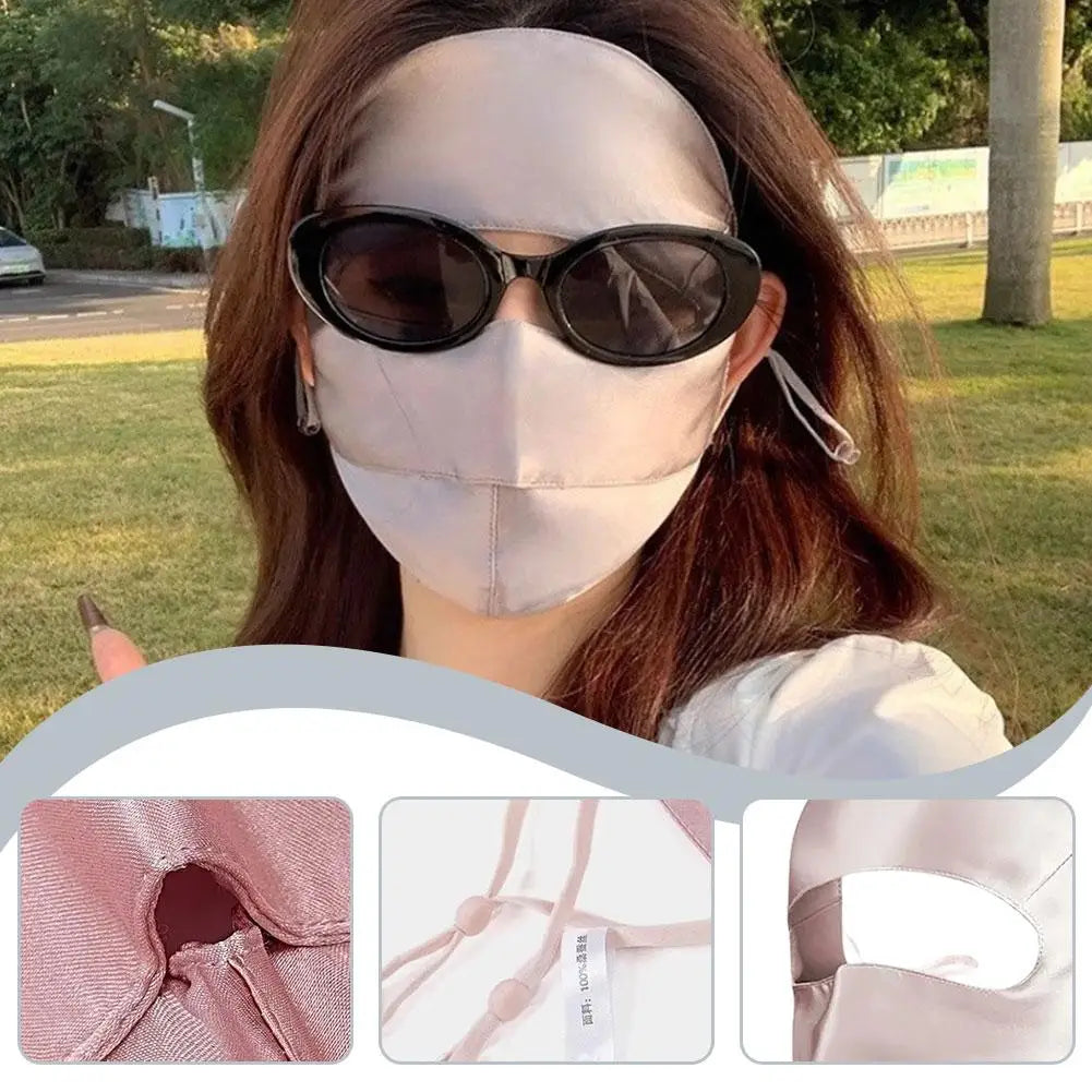 100% Silk Face Mask UPF50+ Sun Protection for Women