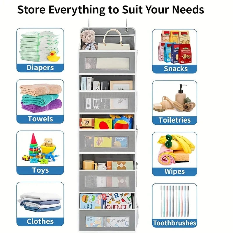 5-Shelf Behind-Door Hanging Organizer | 5 Large Pockets
