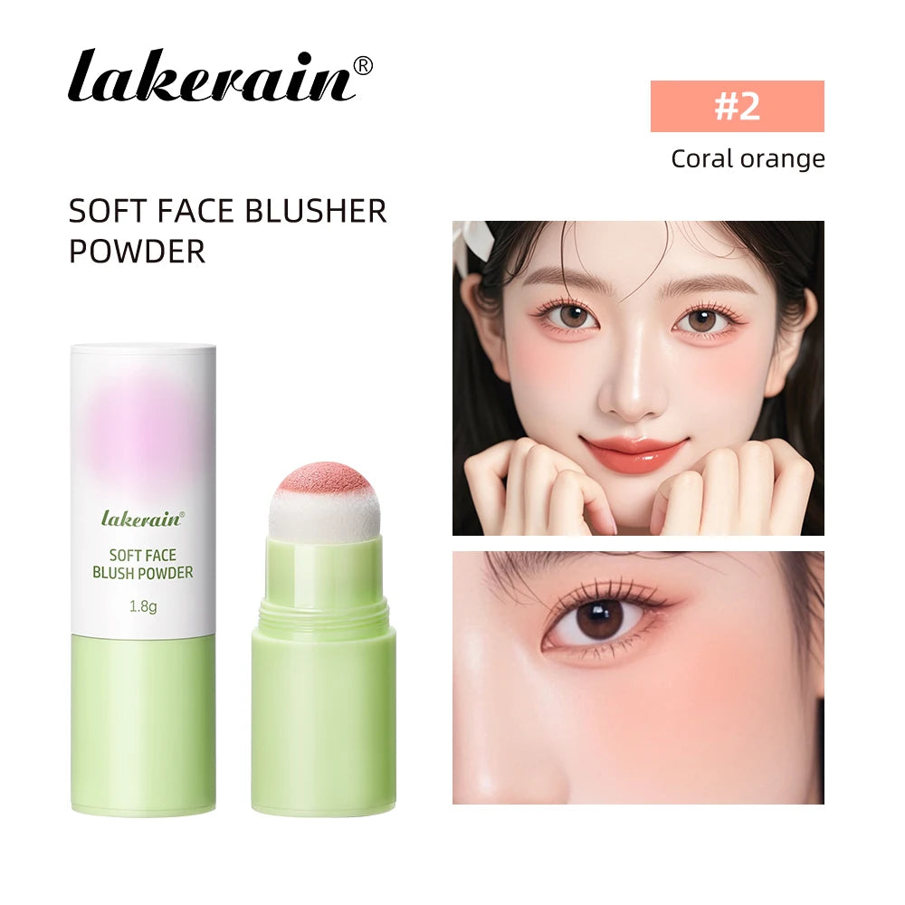 Soft Fog Blush Stick Face Blusher Patting Powder Blusher for Cheeks Cute Korean Style Waterproof Blush Sponge Brush Head 3Colors Peaceful Pleasures Health and Wellness 02