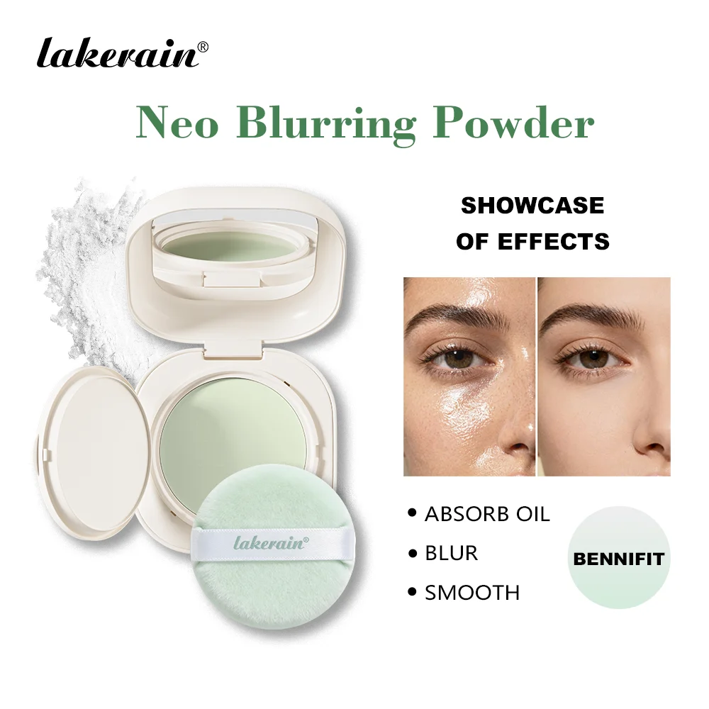 Lakerain Blurring Oil Control Powder Smooth Matte Finish Sweat Humidity Resistant Leak-Proof Design Blurring Hydrating Powder Peaceful Pleasures Health and Wellness