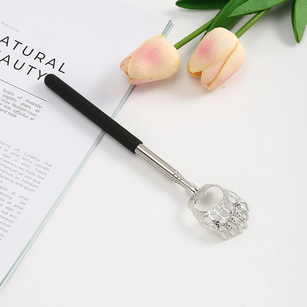 1pcs Bear Claw Stainless Steel Itching Massager No Need For Manual Labor Stainless Steel Retractable Itching Device Peaceful Pleasures Health and Wellness black