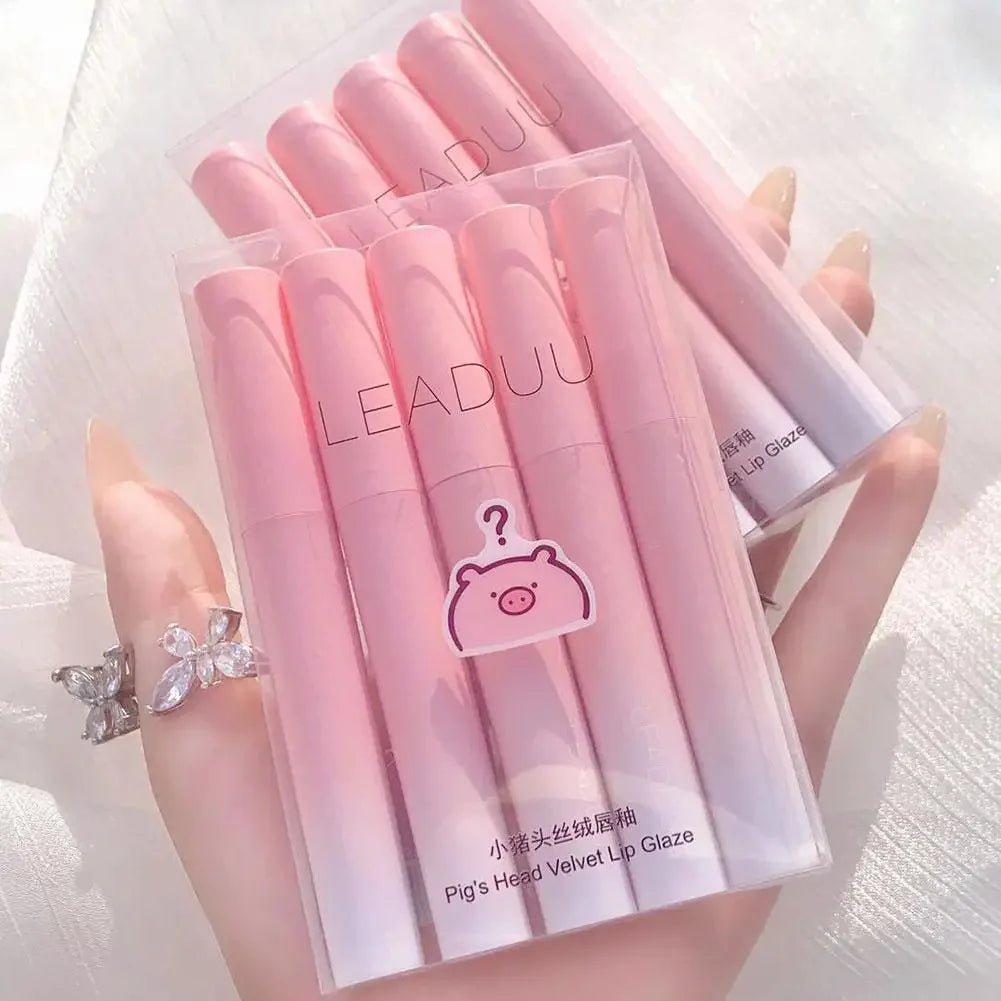 5 Colors/kits Matte Lipstick Set Long Lasting Waterproof Non-Stick Cup Lip Glaze Not Easy To Fade Cute Lip Tint Cosmetic Makeup Peaceful Pleasures Health and Wellness
