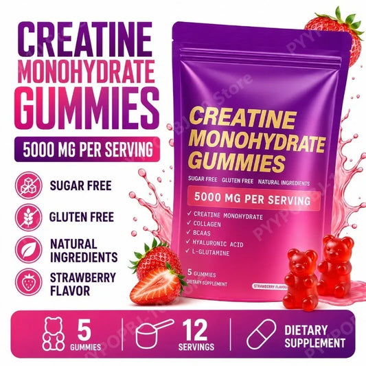 Creatine Monohydrate Gummies w/ Collagen, Biotin & Vitamin D3 Creatine Gummies Peaceful Pleasures Health and Wellness