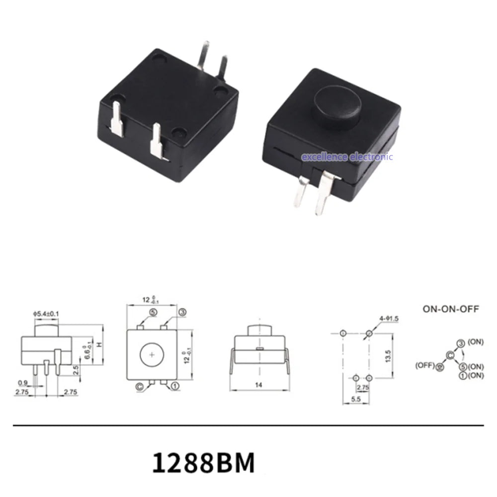 72PCS/box Switch Push Button Click Clicky On Off Switch 1212 1813 for LED Flashlight Torch Headlamp Lantern Light DIY Parts Peaceful Pleasures Health and Wellness