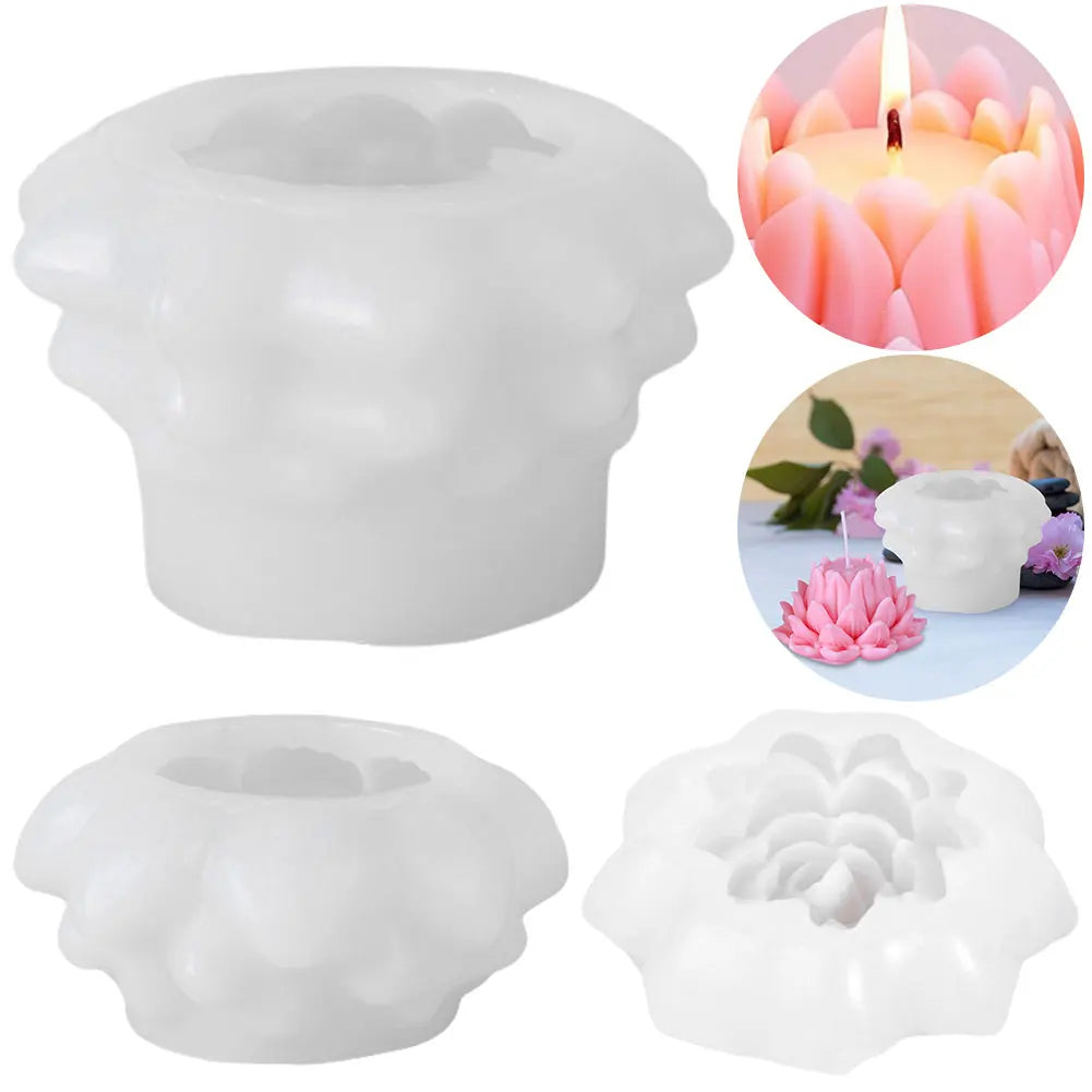 3D Lotus Flower Silicone Mold — Candle, Cake & Crafts Craft Supplies Peaceful Pleasures Health and Wellness