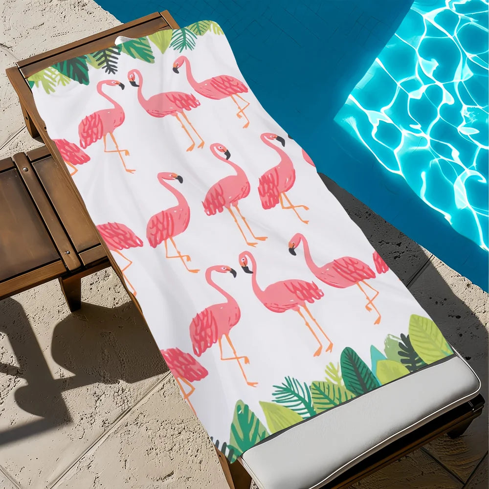 Flamingo Quick-Dry Beach Towel | Soft Pool & Travel Towel Quick-Dry Beach Towel Peaceful Pleasures Health and Wellness z3 STJ40x70CM