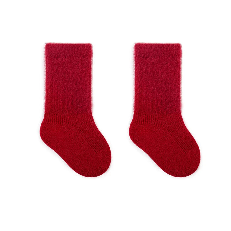 Kids Winter Fleece Floor Socks | Cute Stripe Warm 0–6Y