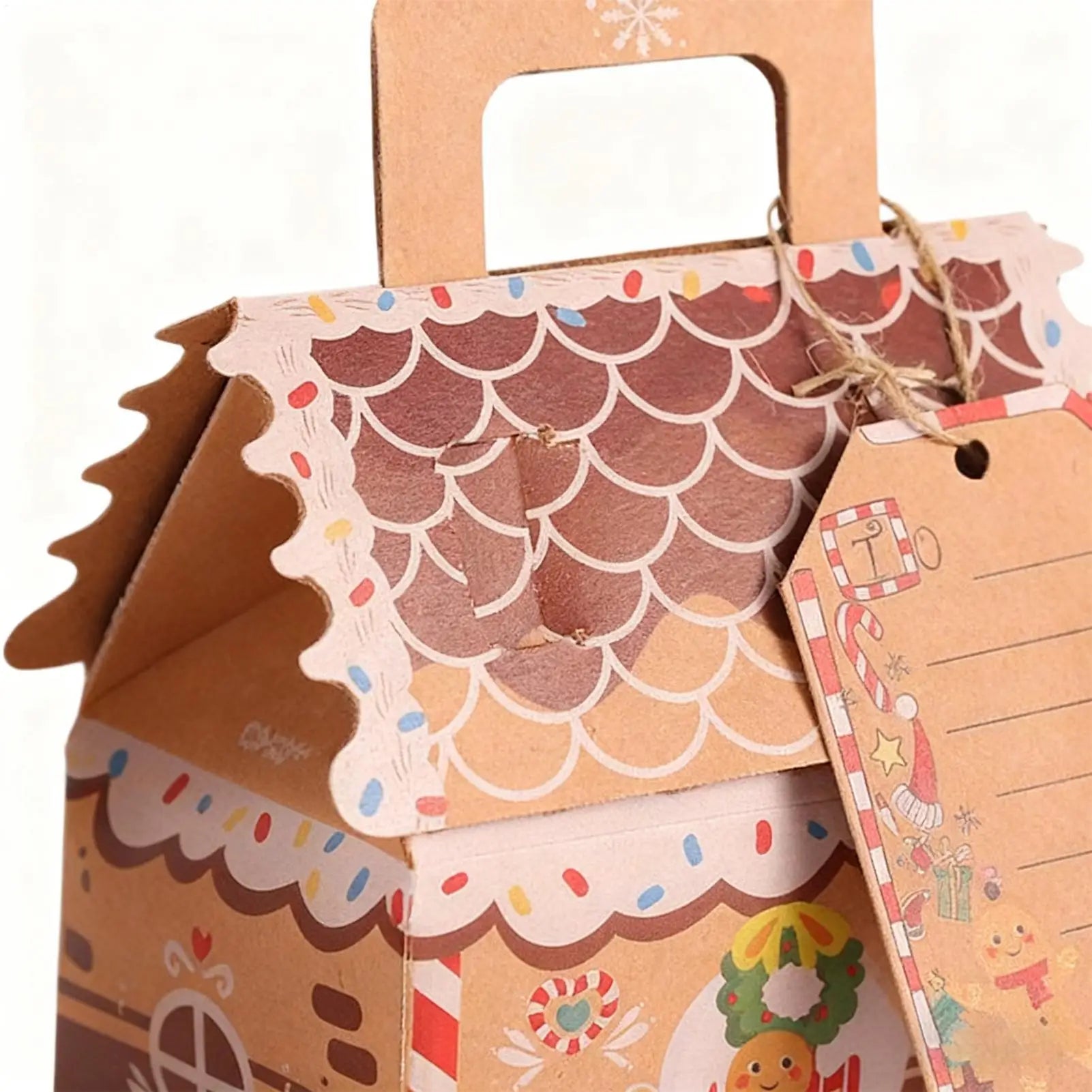 Christmas Treat Boxes 50 Pieces House Shape Food Wrapping Container Holiday Bakery Box For Candy Chocolate Party Supplies Peaceful Pleasures Health and Wellness