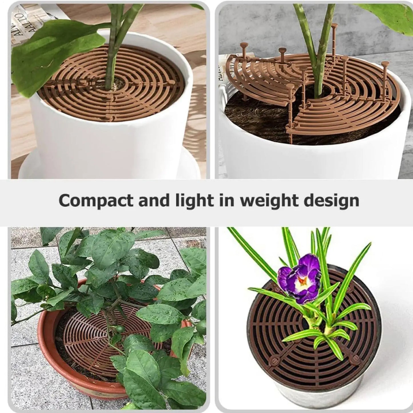 5-Piece Cuttable Round Plant Soil Cover Grid | Planter Guard