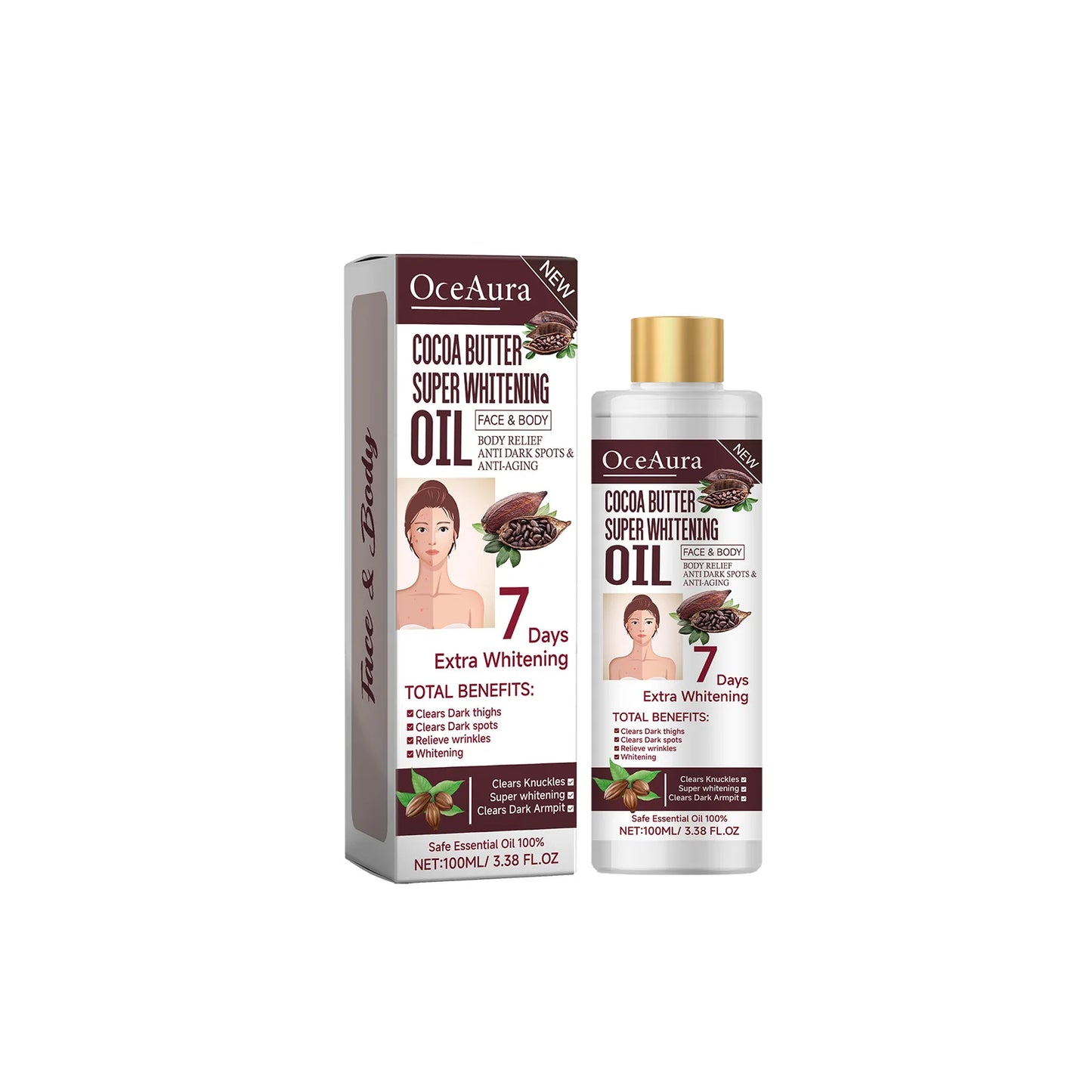 OceAura Skin Brightening Body Oil 100ml – Papaya & Turmeric