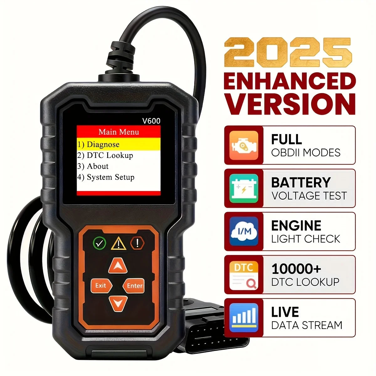 OBD2 Scanner Code Reader – Car Engine Diagnostic Tool 1996+ Peaceful Pleasures Health and Wellness black