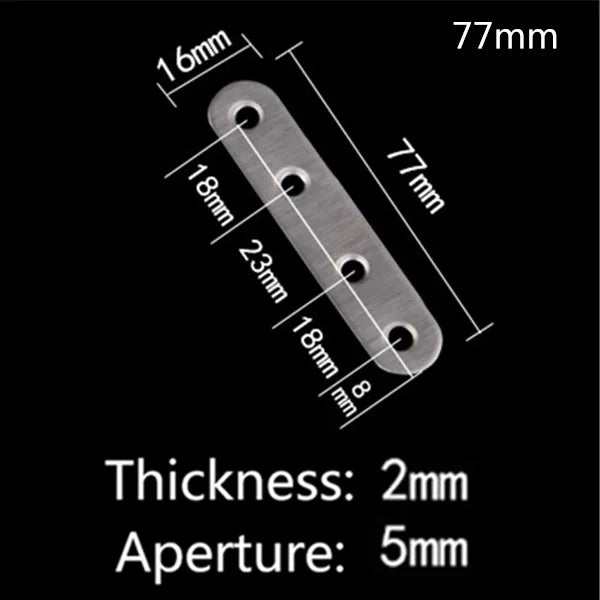 10pcs Stainless Steel Flat Straight Brace Brackets Premium Quality Durable Material for Wood Furniture Connecting Peaceful Pleasures Health and Wellness 77mm